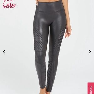 SPANX Faux Leather Moto Leggings NWOT